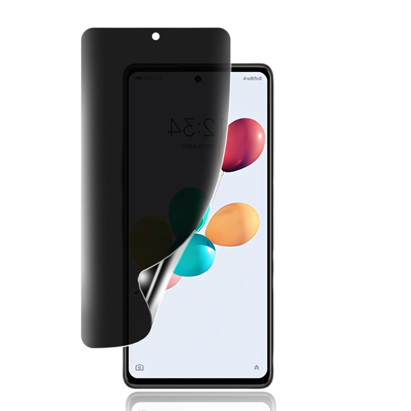 Rakuten - スマホ保護フィルム 覗き見防止 6.7インチ 全面保護 TPU素材 ガイド枠付き 気泡レス 指紋認証対応 浮き防止 キズ修復 ケース干渉防止 1枚入り