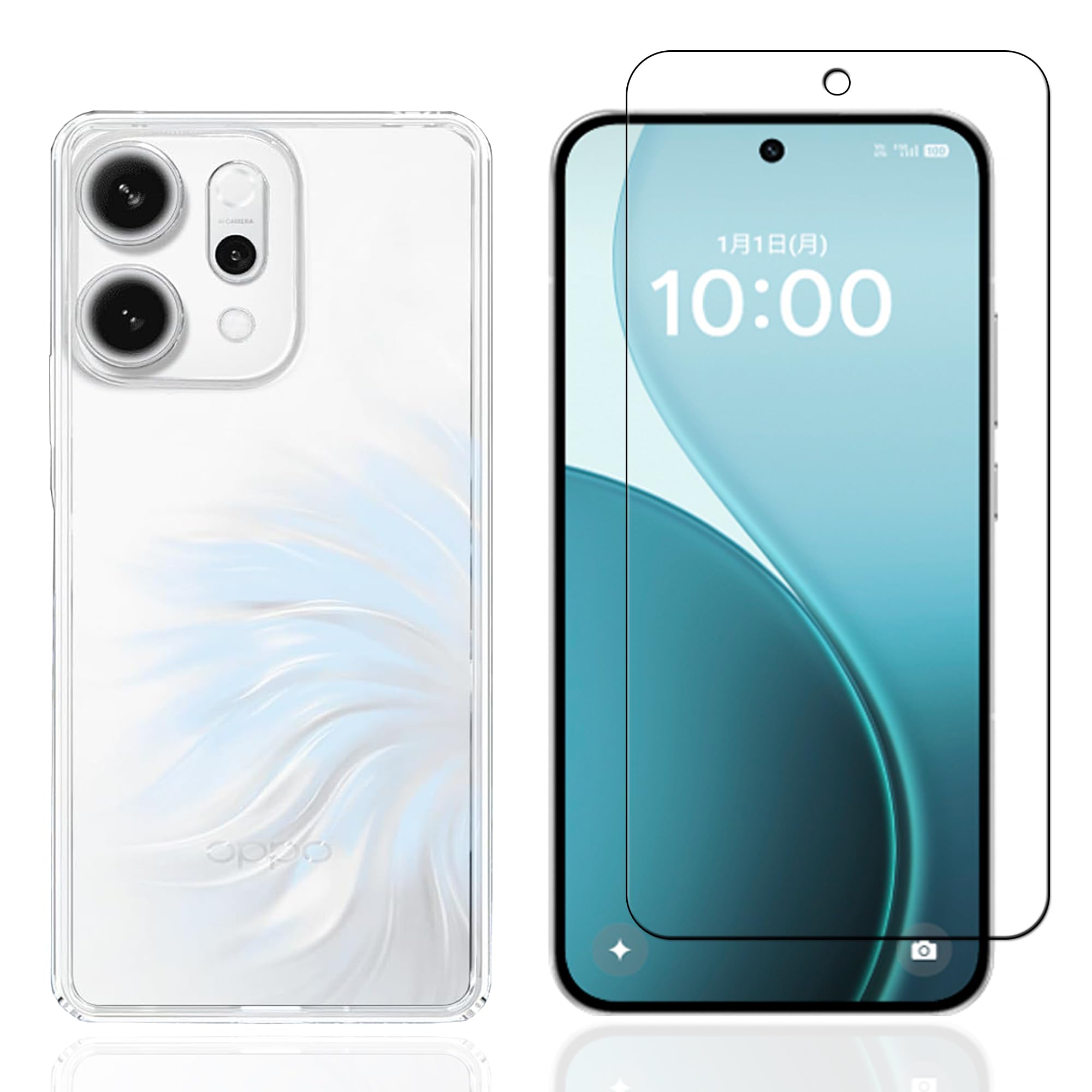 スマホケース フィルム セット 強化ガラス保護フィルム TPUケース 透明 薄型 耐衝撃 黄変防止 耐指紋 撥油性 保護カバー 2点セット