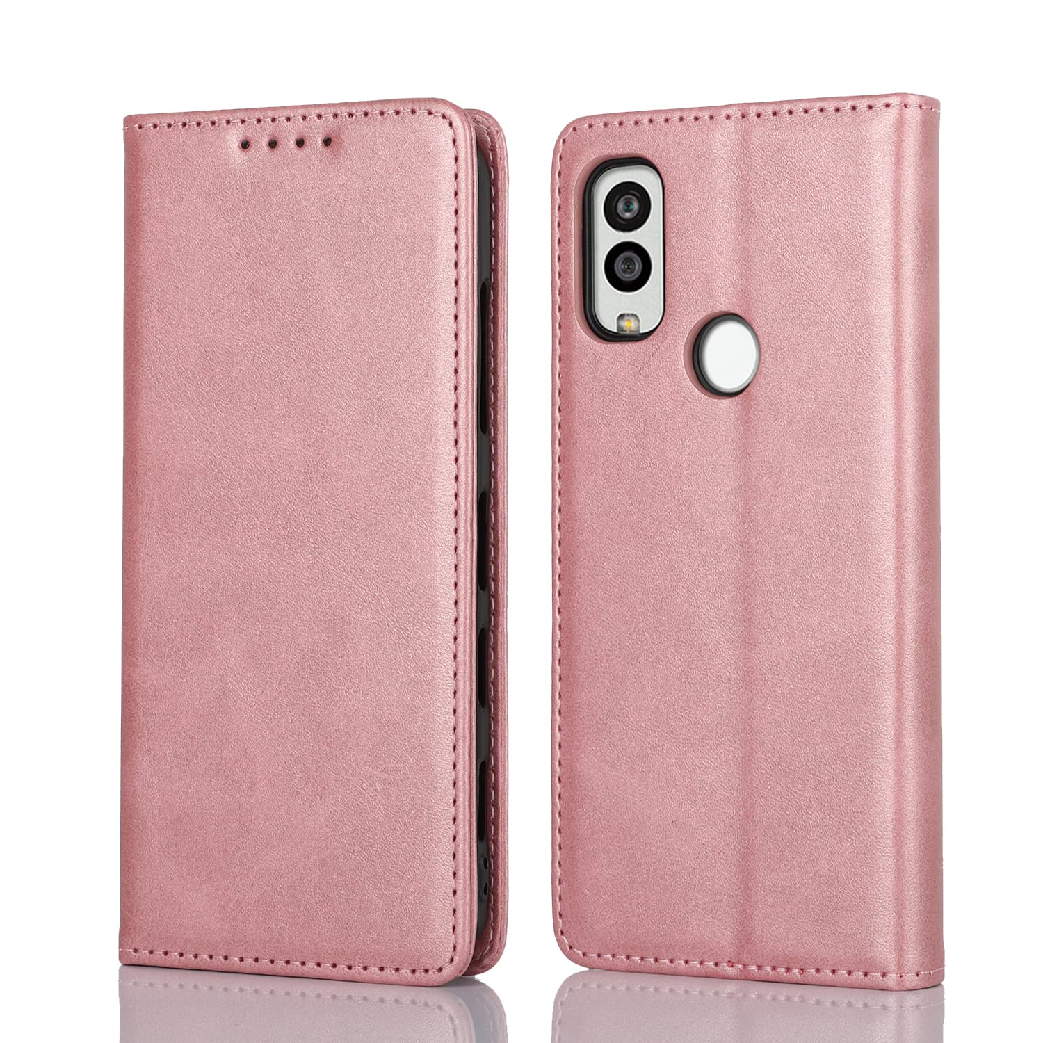 Refill - スマホケース 手帳型 Android One S10 S9 KC-S304 カバー PUレザー マグネット スタンド機能 軽量 ピンク