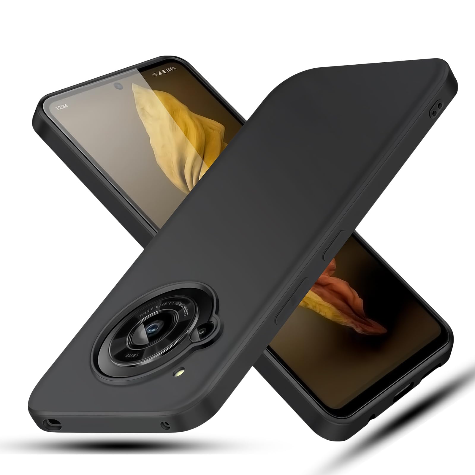 スマートフォンケース スマホカバー 薄型 軽量 TPU ソフトケース ストラップホール付き 滑り止め 指紋防止 擦り傷防止 落下防止 ワイヤレス充電対応 マットブラック