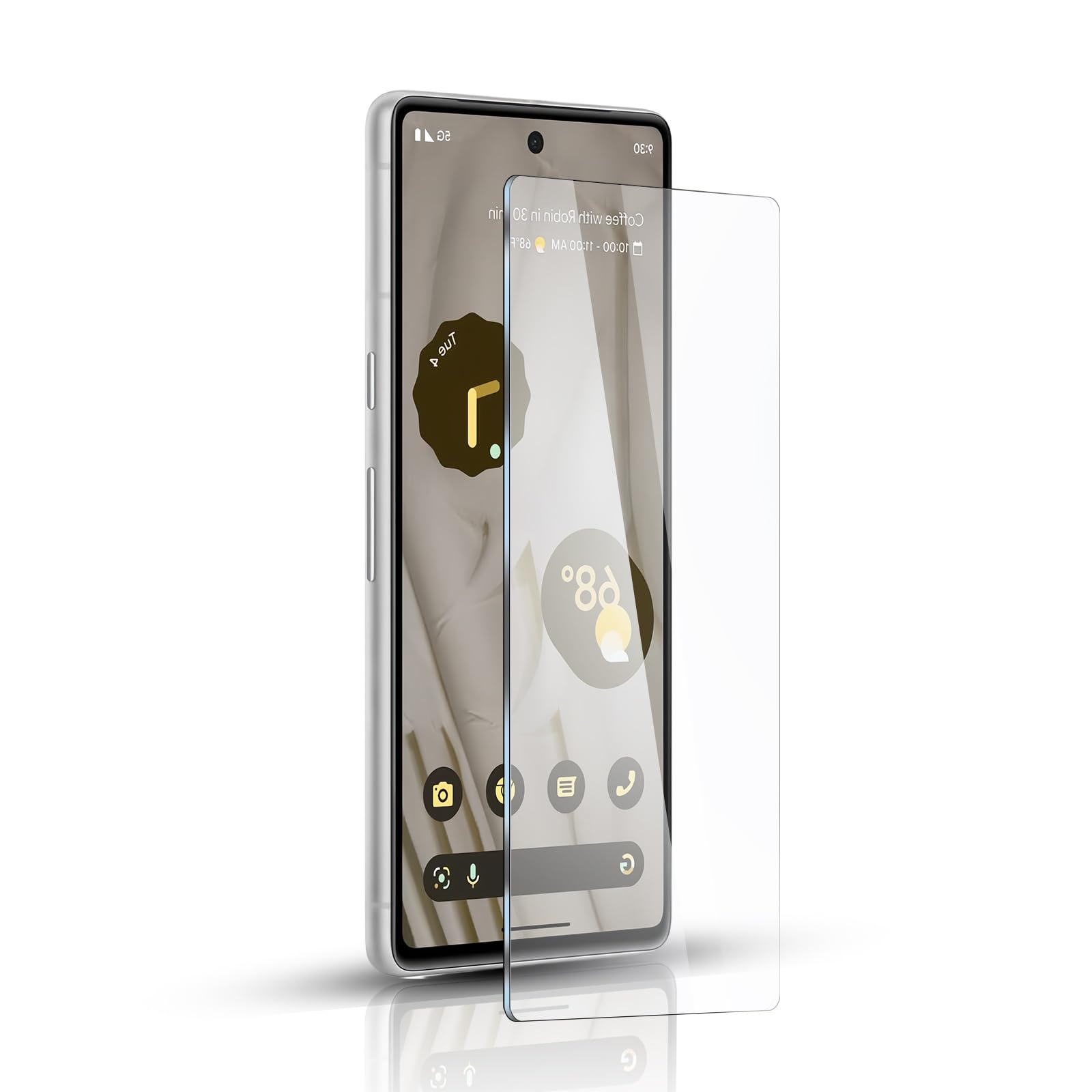 ・対応機種:Google Pixel7 ・枚数:1枚 ・硬度:9H ・素材:旭硝子(AGCガラス) ・エッジ加工:2.5Dラウンドエッジ ・光透過率:99.40% ・機能:耐衝撃、飛散防止、自動吸着、撥水撥油、指紋防止
