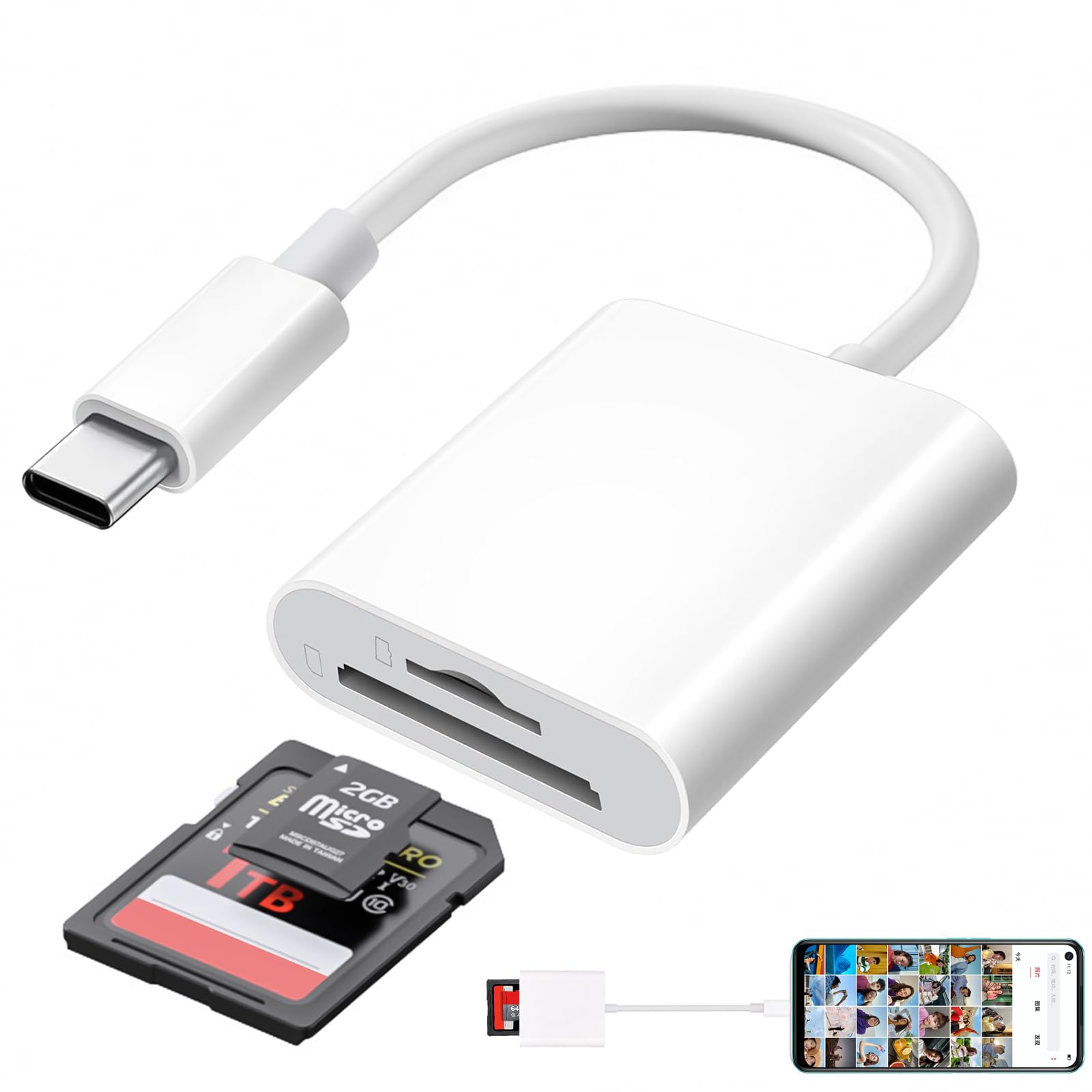 SDカードリーダー USB3.0 2in1 SD TFカード対応 高速データ転送 写真 ビデオ ファ...