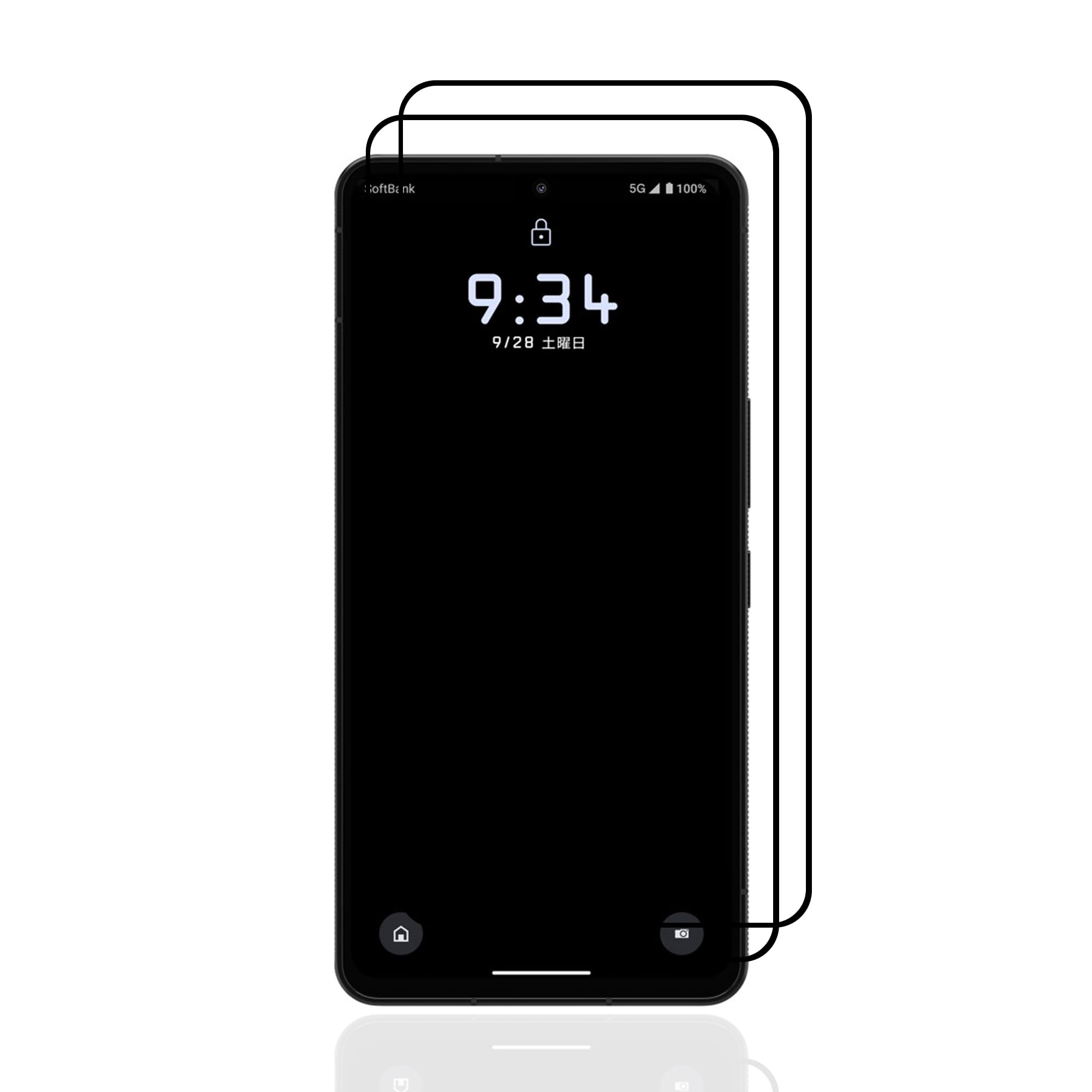 スマートフォン用ガラスフィルム 2枚セット 強化ガラス 液晶保護フィルム 硬度9H 撥油性 耐指紋 飛散防止処理 全面保護 ブラック