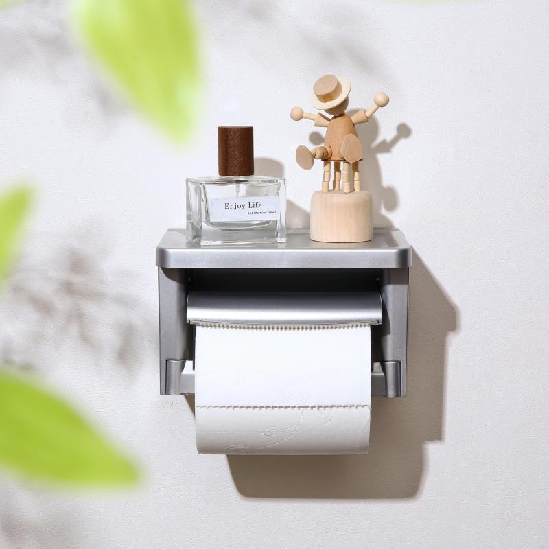 トイレットペーパーホルダー バスルーム ADSプラスチック楠竹木製製 切断機能付き DIY おしゃれ 2連 棚..