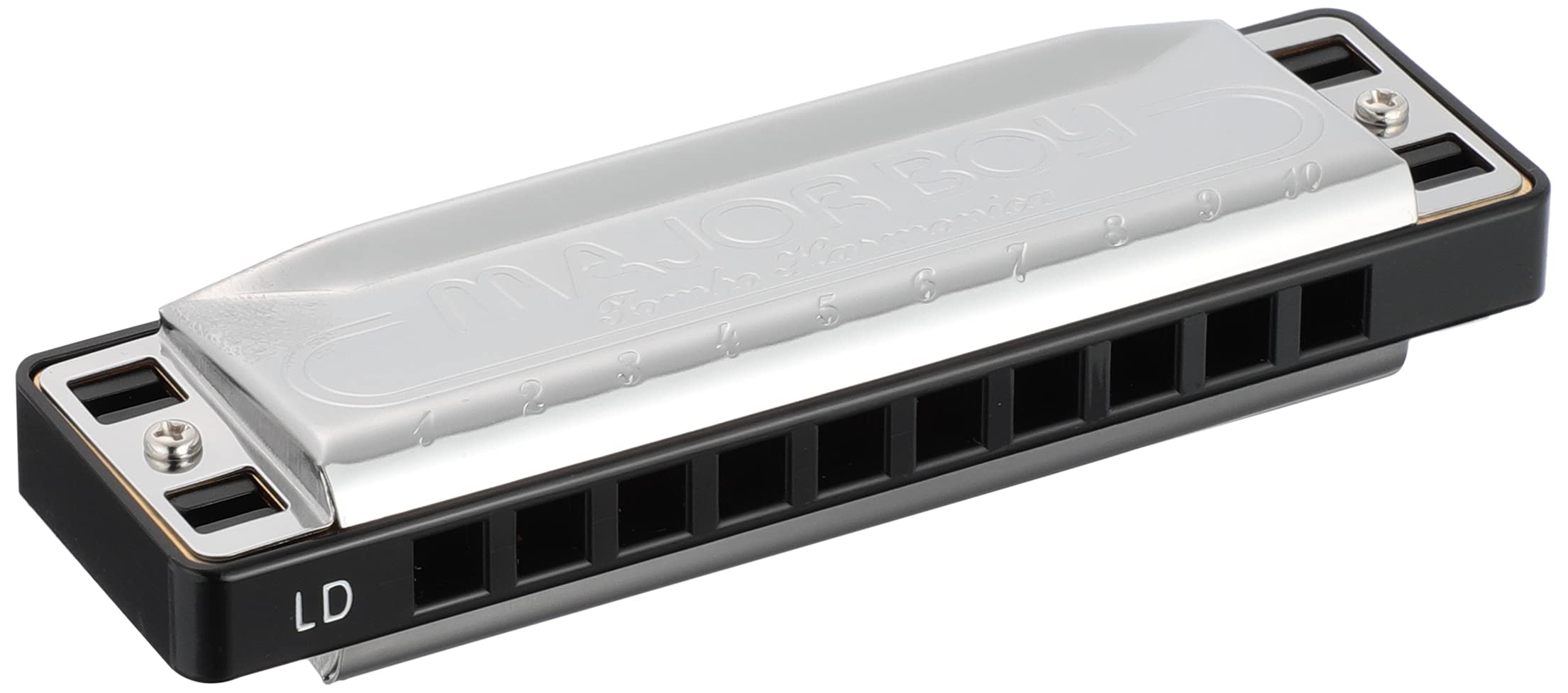 Monotone 10 Hole - 10ホールハーモニカ LD調 ブルースハープ 楽器 音楽 練習 初心者向け 樹脂製ボディ メンテナンス性 耐久性 シルバー