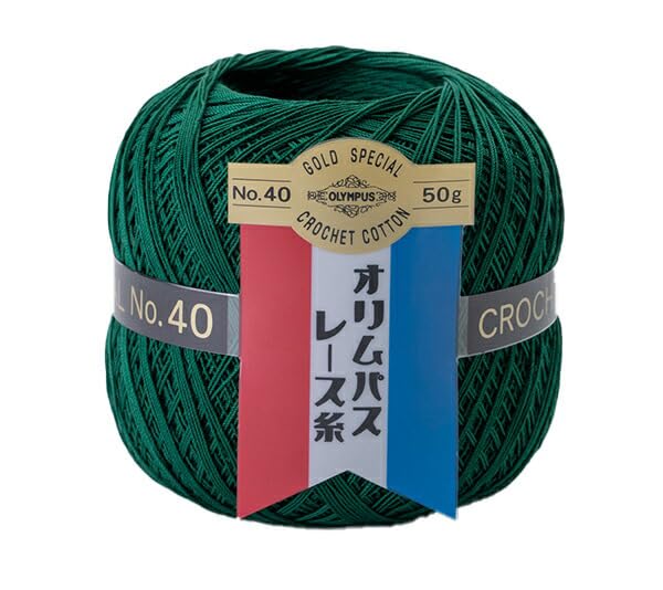 レース糸 40番 50g 約445m グリーン系 手芸 編み物 糸 綿100％ コットン 糸 手編み ハンドメイド 手芸用品
