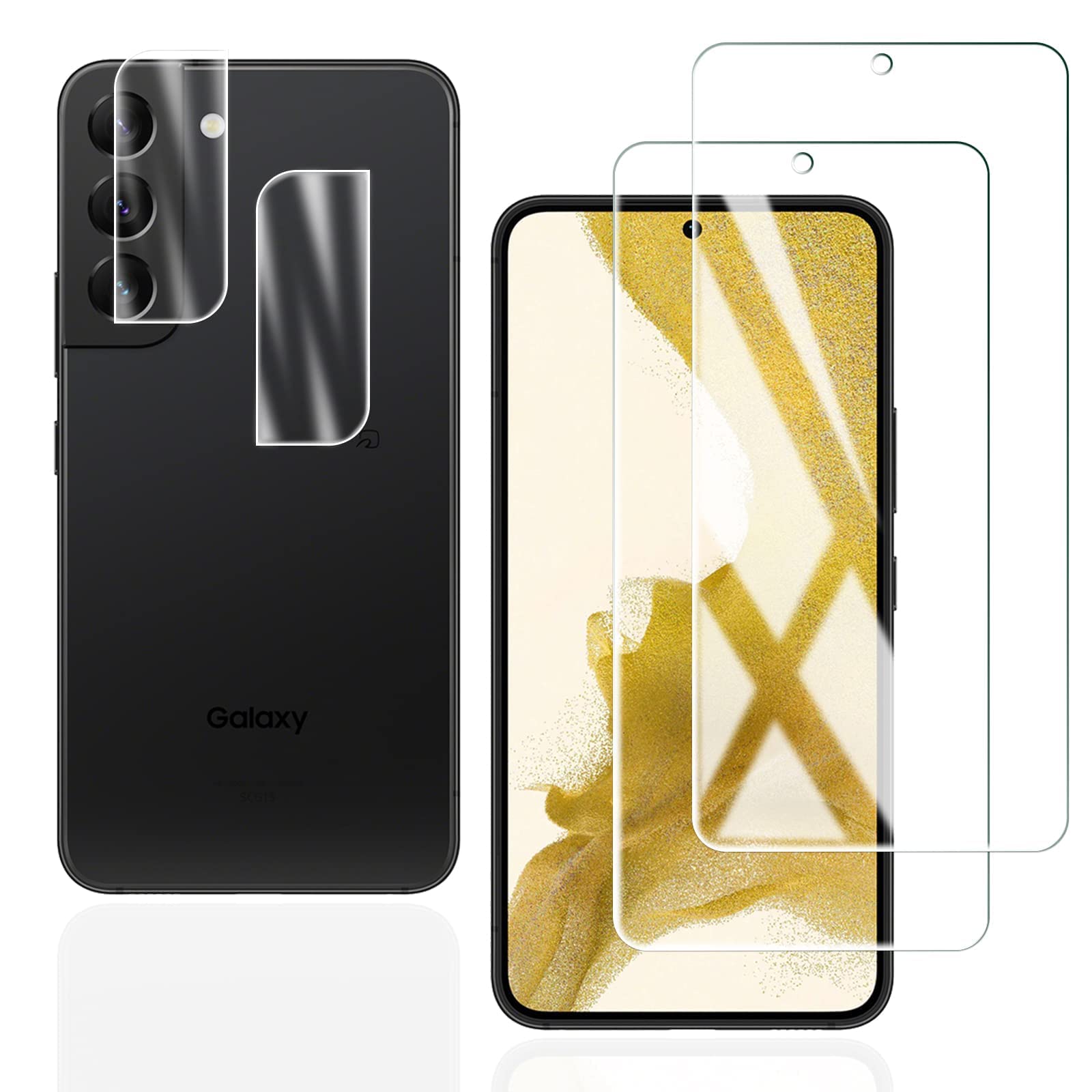 スマートフォン用 液晶保護フィルム 強化ガラス カメラ保護 フィルム セット 全面保護 耐衝撃 極薄 気泡防止 指紋防止 2枚入り 2枚セット