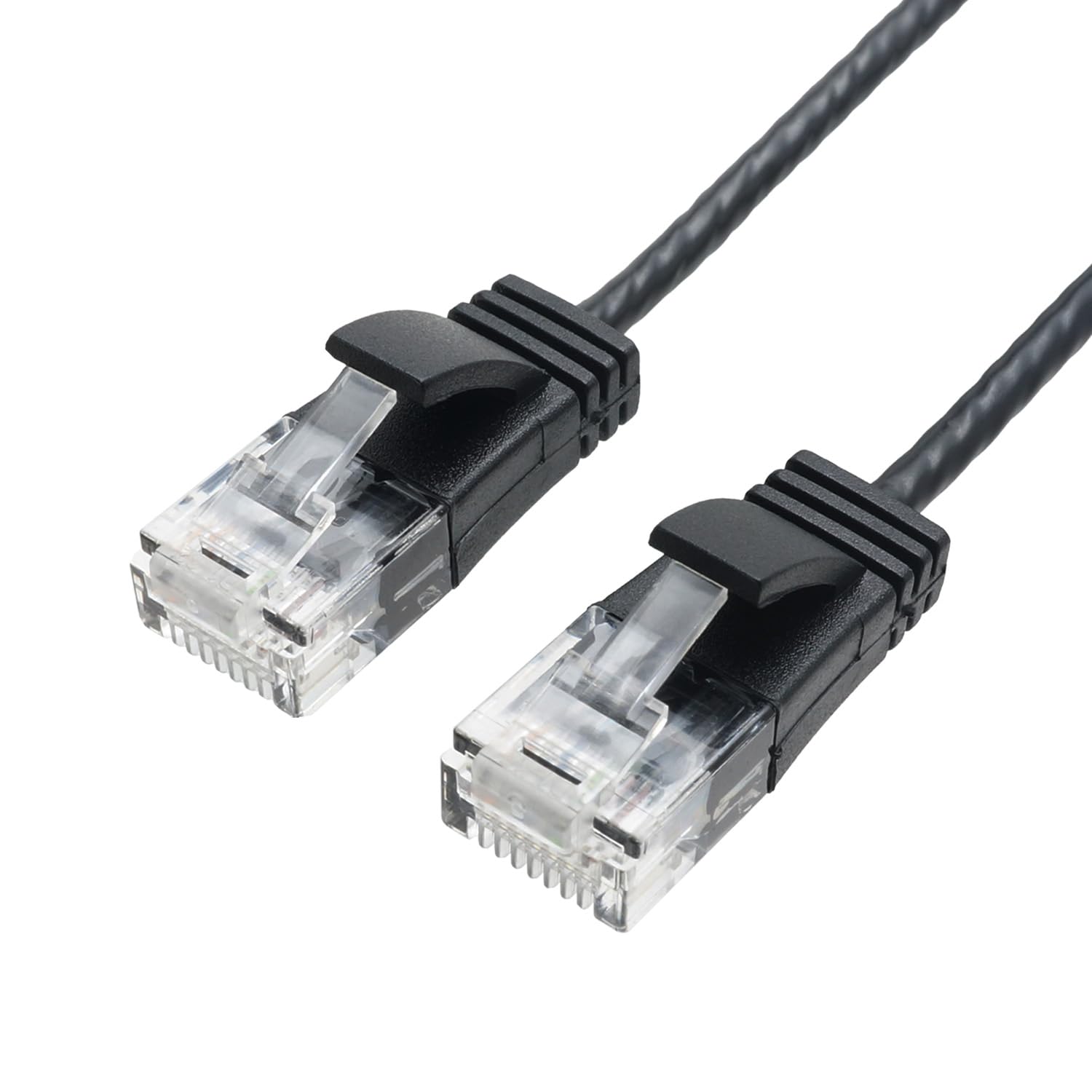 LANケーブル カテゴリー6A スリム 2m ブラック UTP 高速通信 ネットワークケーブル 通信ケーブル 2メートル 黒
