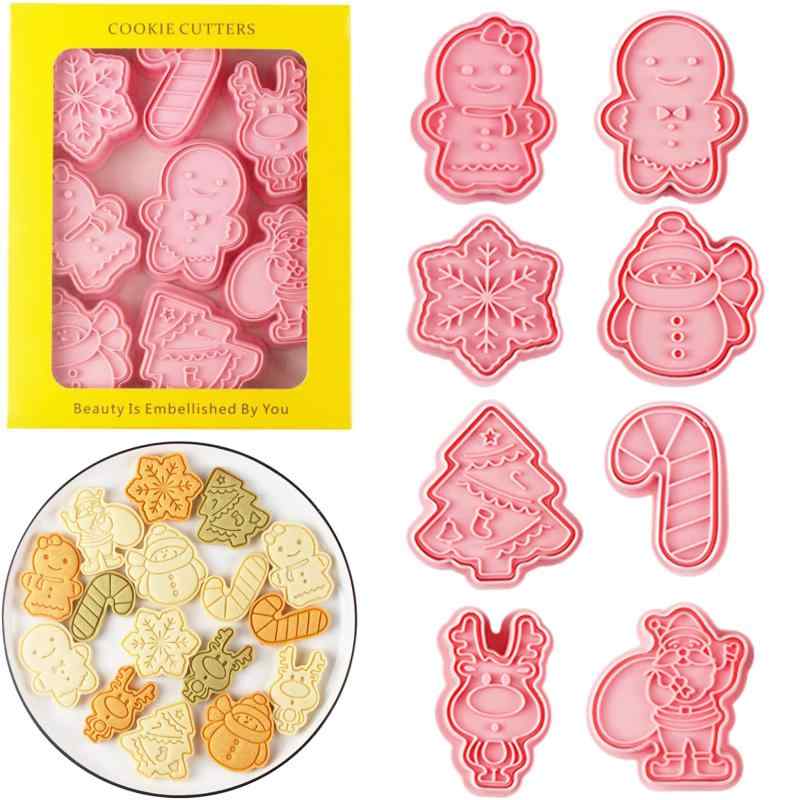 クッキー型 8個セットクッキー型抜き3D漫画製菓用品プレスタイプキッチンお弁当 手作り