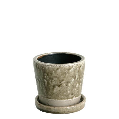 Rakuten - 植木鉢 3.5号 陶器 プランター 受け皿付き 穴あり クレイ 園芸用品 高さ9.5cm 上部直径10.5cm 底部直径8cm ガーデニング 鉢植え 観葉植物 多肉植物 おしゃれ シンプル