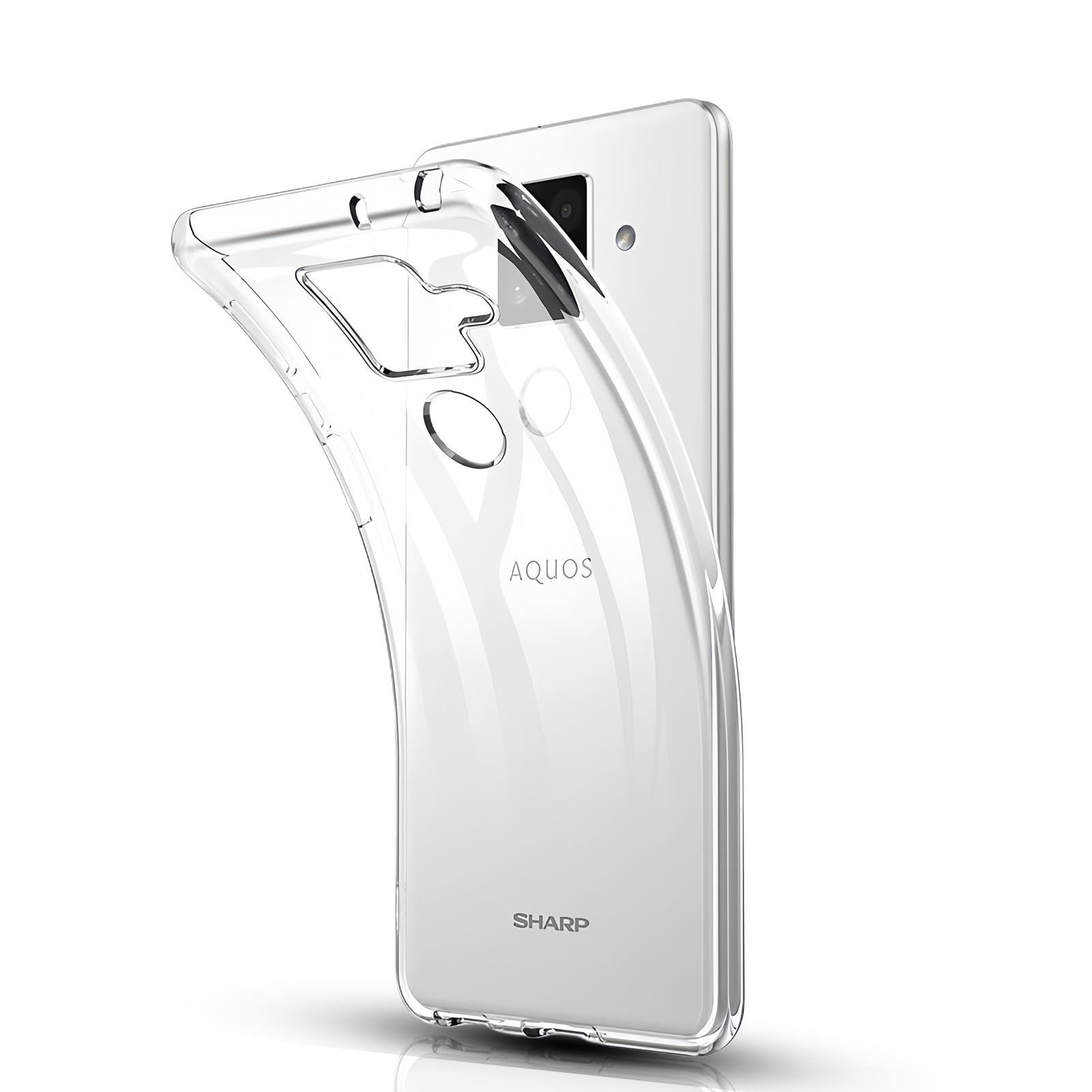 Rakuten - スマホケース アクオス センス4 プラス 耐衝撃 クリア カバー TPU ソフト 透明 ストラップホール 指紋防止 軽量 薄型 衝撃吸収