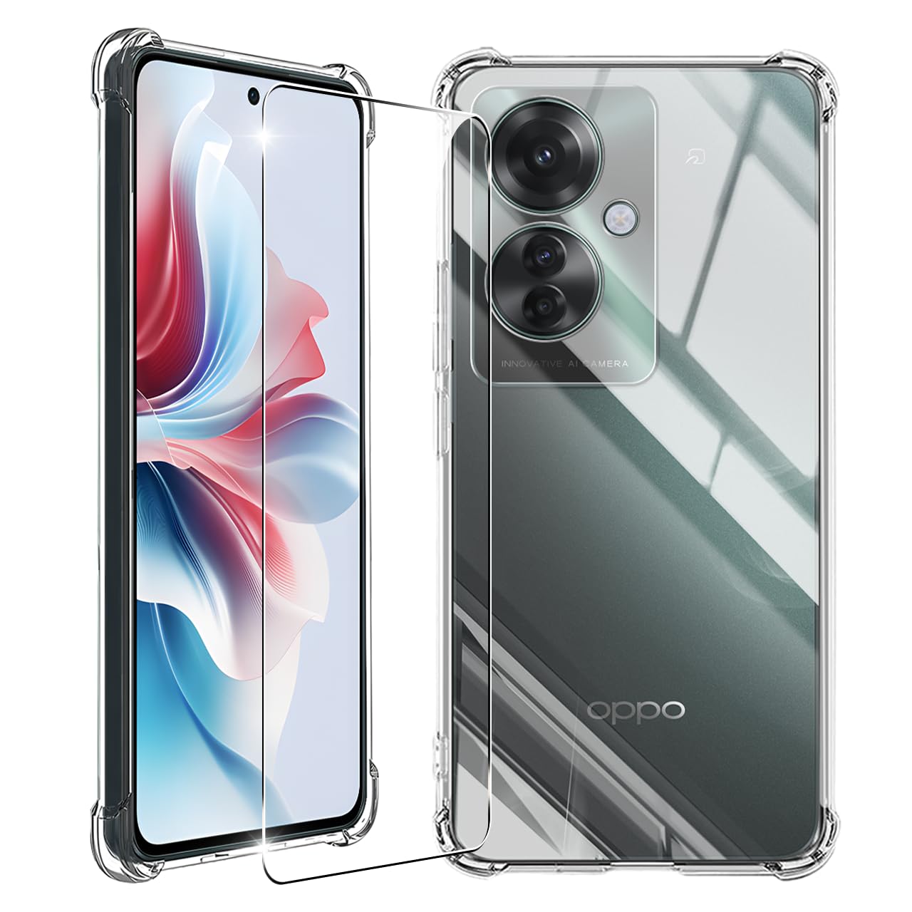 スマホケース ガラスフィルム セット クリア 透明 耐衝撃 カバー 液晶保護フィルム 強化ガラス 指紋防止 黄変防止 柔軟 落下防止 スマホカバー 画面保護 衝撃吸収 フィルム付き 2点セット
