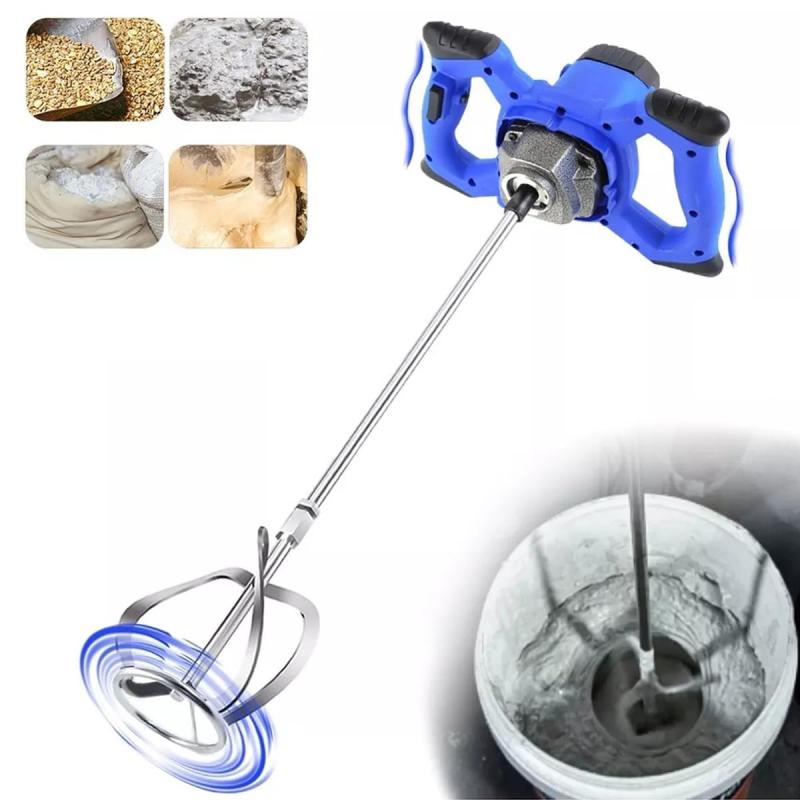 DayPlus かくはん機 攪拌機 コンクリート 2100W ミキサー カクハン機 6速調整可能 電動攪拌機 スピードパワーミキサー 取り付け簡単 ミキサー モルタル リシン 塗り【ポータブル電動ミキサー】あらゆる塗料やセメントの混合作業に対応するかくはん機。この攪拌機は生産性が高く、軽量です。さらに、ポータブルで操作が簡単、パワフルです。それは多くの労働力と時間を節約することができます。【効率的に働く】2100W強力モーターは高温銅線とモーター巻線を採用し、運転が安定し、モルタルの混合が速く、均一で、耐用年数が長く、時間とコストを大幅に節約できます。また、強力な高速放熱機能を持ち、頑丈で耐久性があり、長期間使用することができます。【6速調整可能】6速調節機能を搭載し、作業内容に合わせてスピードを設定できます。ロックボタンと6速ギア切替スイッチを装備し、幅広い材料に対応し、スピードの出し過ぎによる材料の飛散や混合を防ぎます。低速では低騒音、高速では高効率。家庭でも現場でも使用可能。【日本規格で安全安心】(1)電源：AC110V 50/60Hz共用（日本の一般家庭用電圧に使用できるヒートガンです。）。(2)消費電力：最大2100W（省エネで環境にやさしい）。(3)コード長さ：約1.8m（かくはん機本体含む約2m）。【パッケージ内容】かくはん機本体、ミキシングパドル×1（組み立てられる撹拌棒+S型撹拌ヘッド）、カーボンブラシ×4（2組）、日本語取扱説明書×1。[注：新製品を使用し始める時、若干の発熱と異臭がすることがありますが、これは新製品の内部部品が作動し始めるためで、摩擦により発熱しますが、今は心配しないでください、一定期間連続使用した後、この現象は消えます、不良品ではありませんので。]