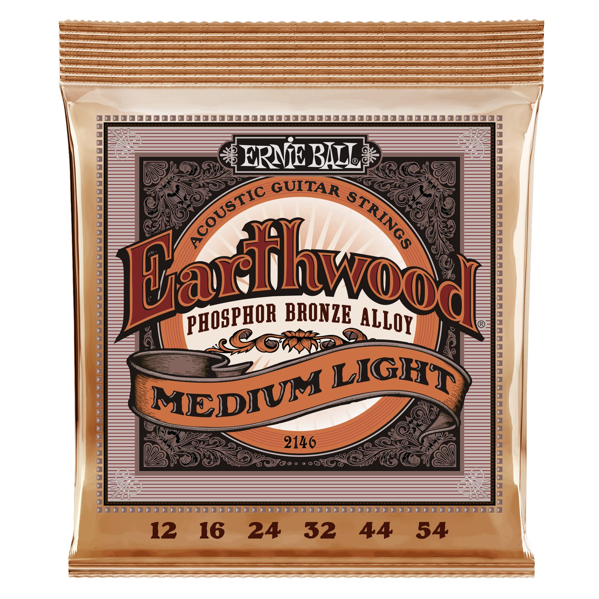 Electric Guitar Strings - アコースティックギター弦 12-54 ミディアムライトゲージ リン青銅 フォスファーブロンズ 6本セット 楽器 弦 ギターアクセサリー