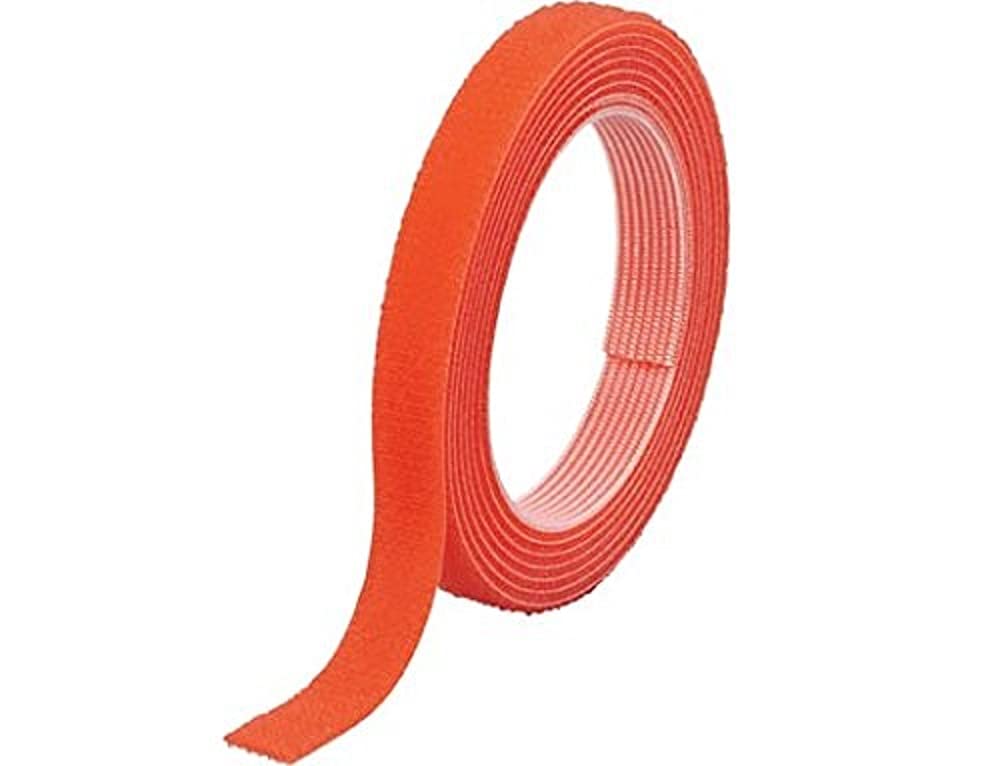 魔术贴 - 結束テープ マジックバンド 両面 10mm×1.5m オレンジ 配線整理 ケーブルまとめ 固定用 結束バンド