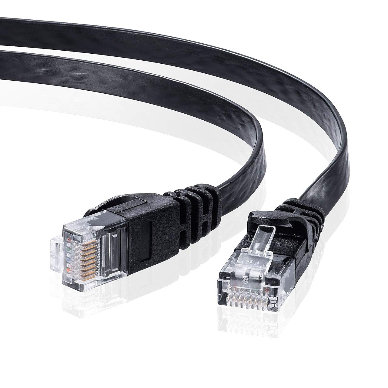 LANケーブル 5m CAT6 フラット ツメ折れ防止 1Gbps 250MHz RJ45 ブラック ストレート カテゴリ6 イーサネットケーブル