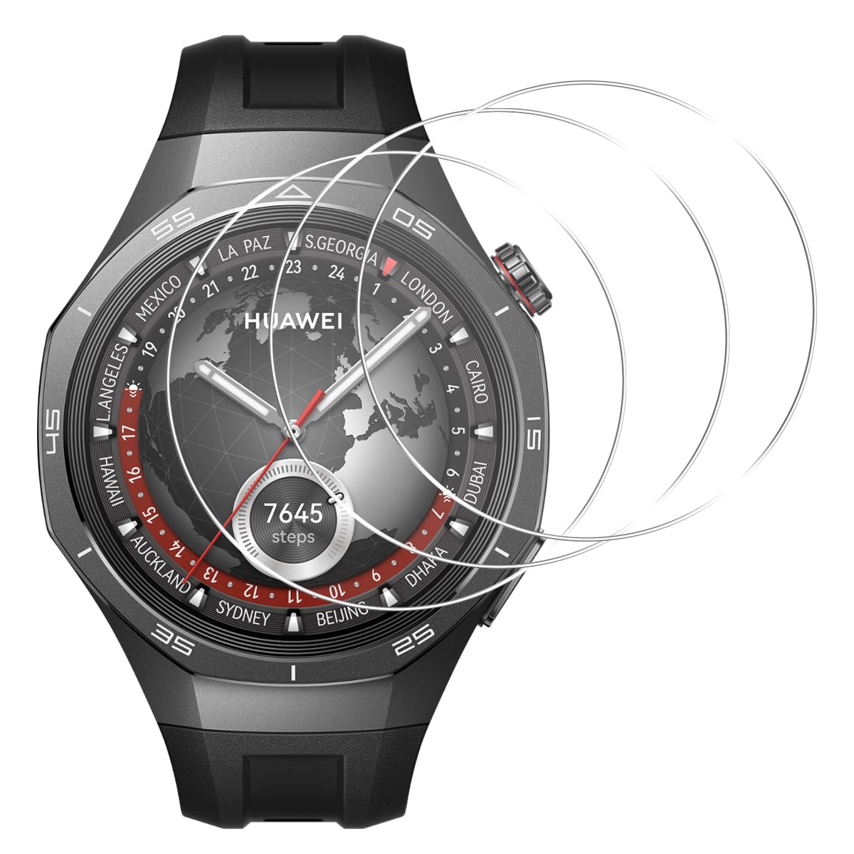 スマートウォッチ用保護フィルム 46mm 3枚セット 強化ガラス 液晶保護シート 高透過率 硬度9H 耐衝撃 飛散防止 気泡ゼロ 指紋防止 撥油性 超薄型 高感度 画面保護カバー