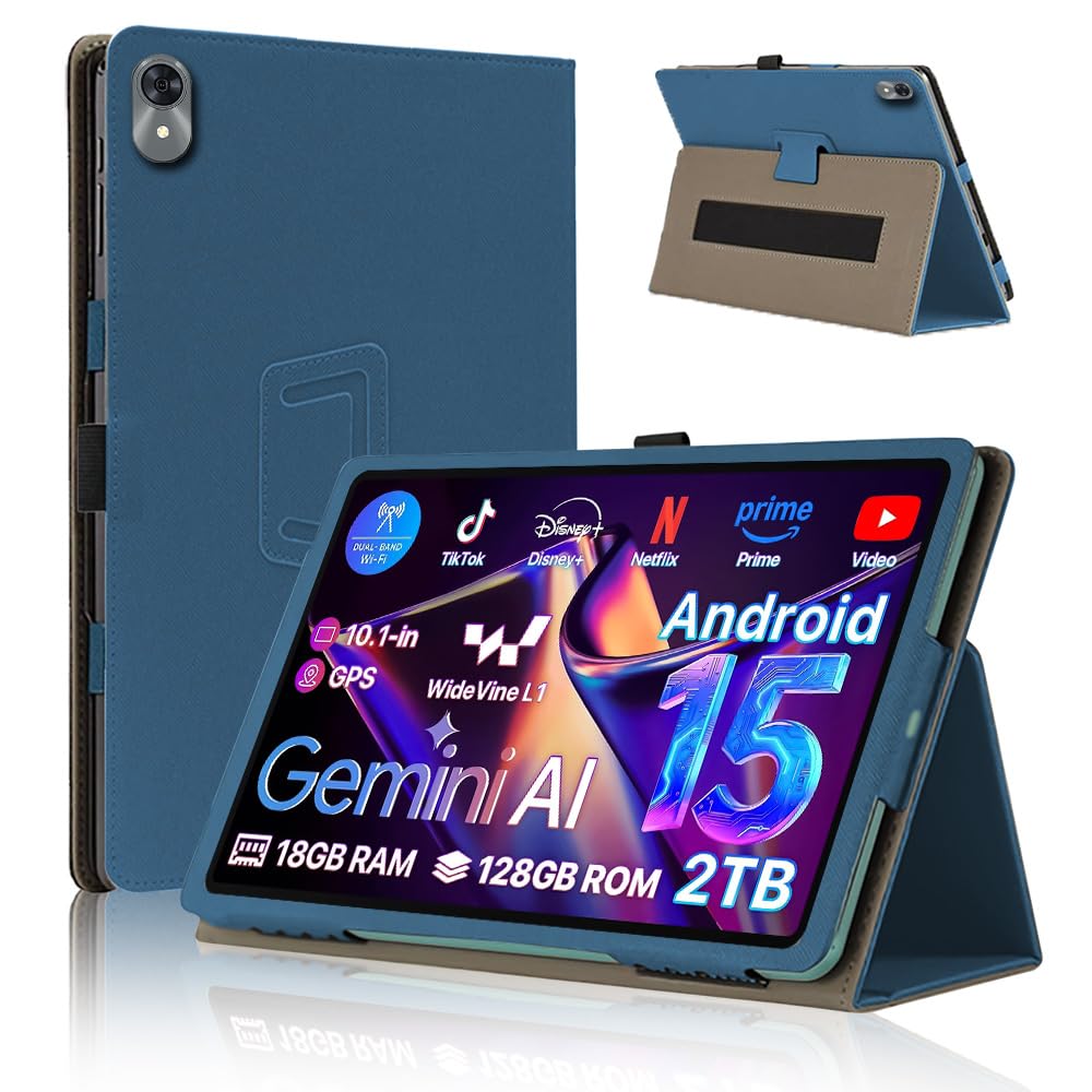 タブレットケース 10インチ 全面保護 二つ折り スタンド ペンホルダー付き 360度回...