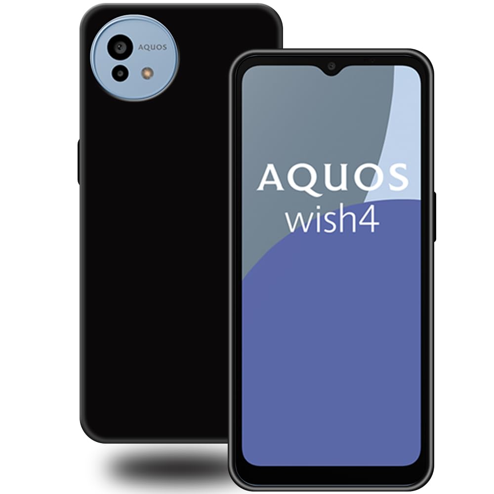 Other - スマホケース 手帳型 AQUOS Wish4 対応 カバー さらさら手触り マット質感 指紋防止 レンズ保護 衝撃吸収 超軽量 傷付き防止 ブラック