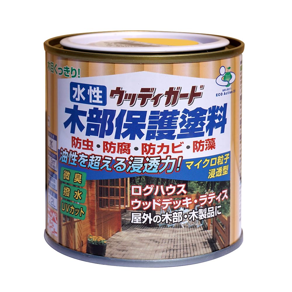 水性ステイン 屋外 木部保護塗料 0.2L メープル 防虫 防腐 防カビ 着色剤 浸透性塗...