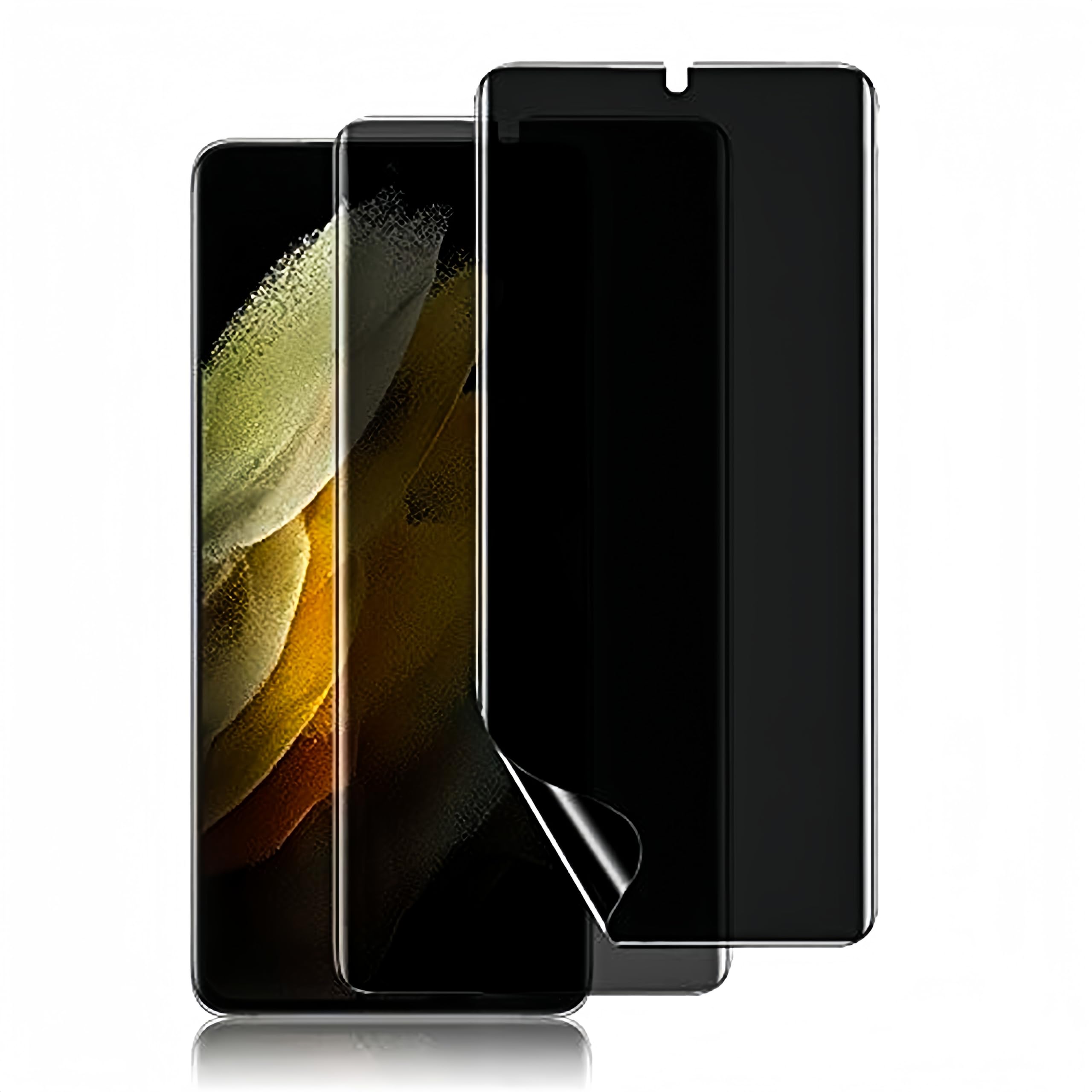 スマホフィルム 覗き見防止 2枚セット 全面保護 液晶保護 TPU素材 指紋認証対応 ガ...