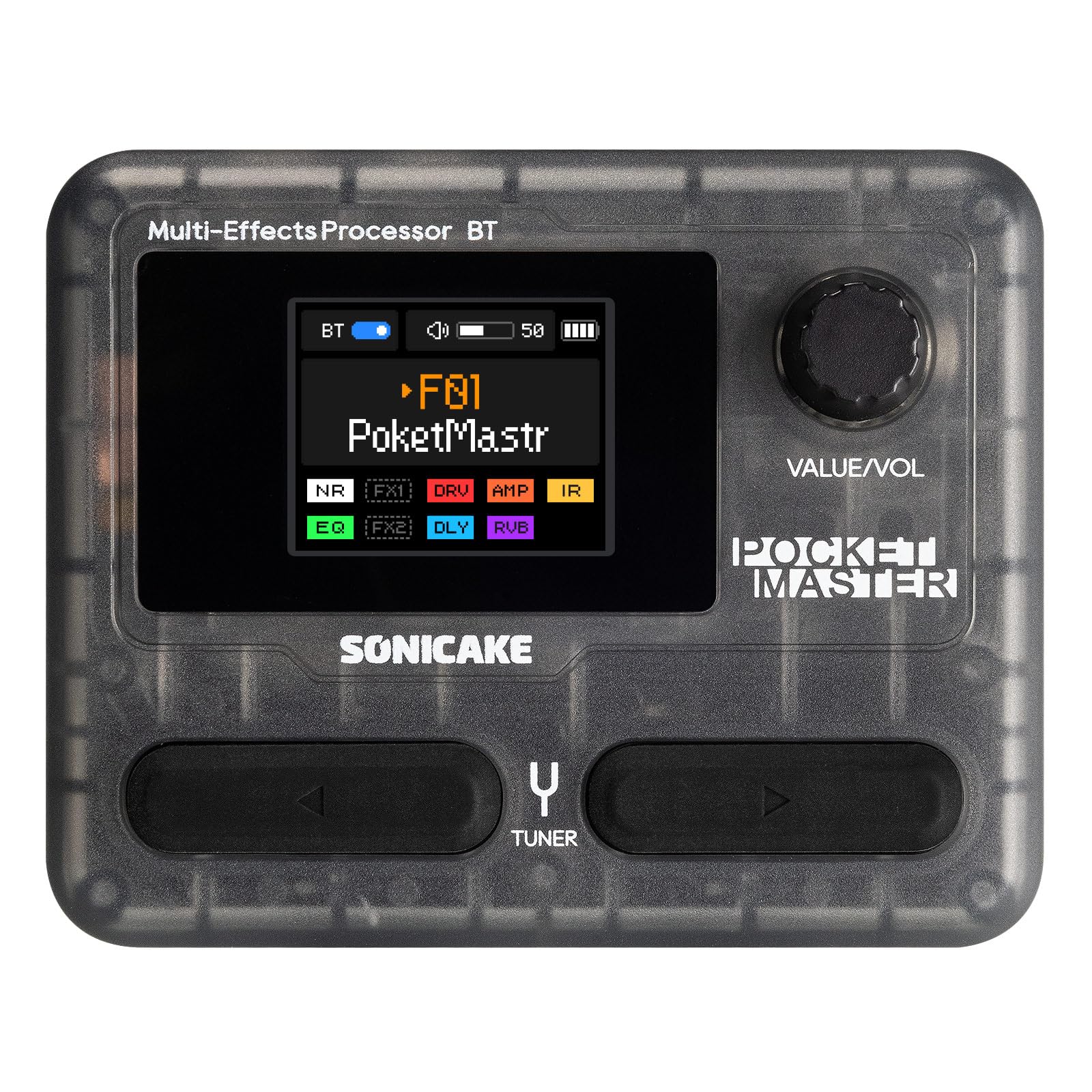 Other - マルチエフェクター ギター ベース アンプモデリング IRキャビネットシミュレーション ステレオ USBオーディオインターフェイス BT接続 1.75インチLCDスクリーン 透明ブラック