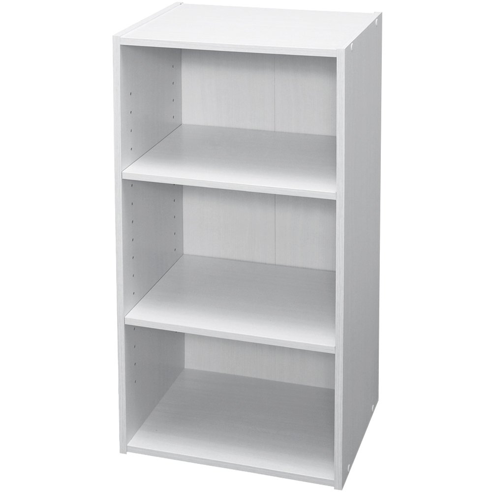 Rakuten - カラーボックス 3段 収納ボックス 本棚 幅36.6 奥行29 高さ73.2cm 可動棚 オフホワイト 木製 ラック 収納棚 収納ラック スリム