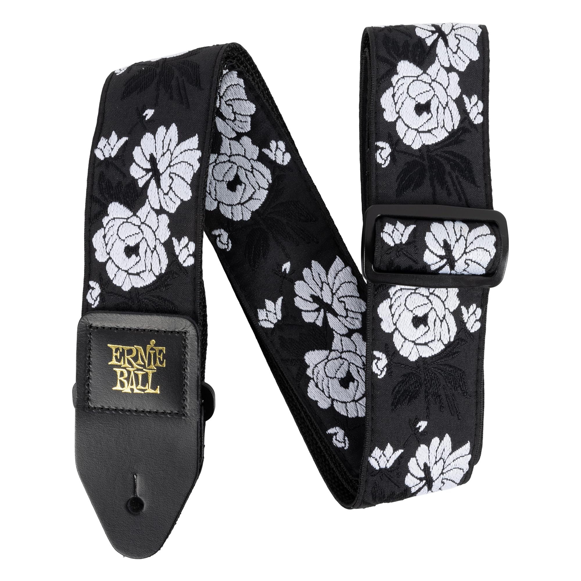 Guitar Strap, Jacquard Weave, Floral Pattern, Stylish, Adjustable, Durable, for Guitar, Bass, and Other Instruments, Vanilla Rose Pattern, Musical Instrument Accessory