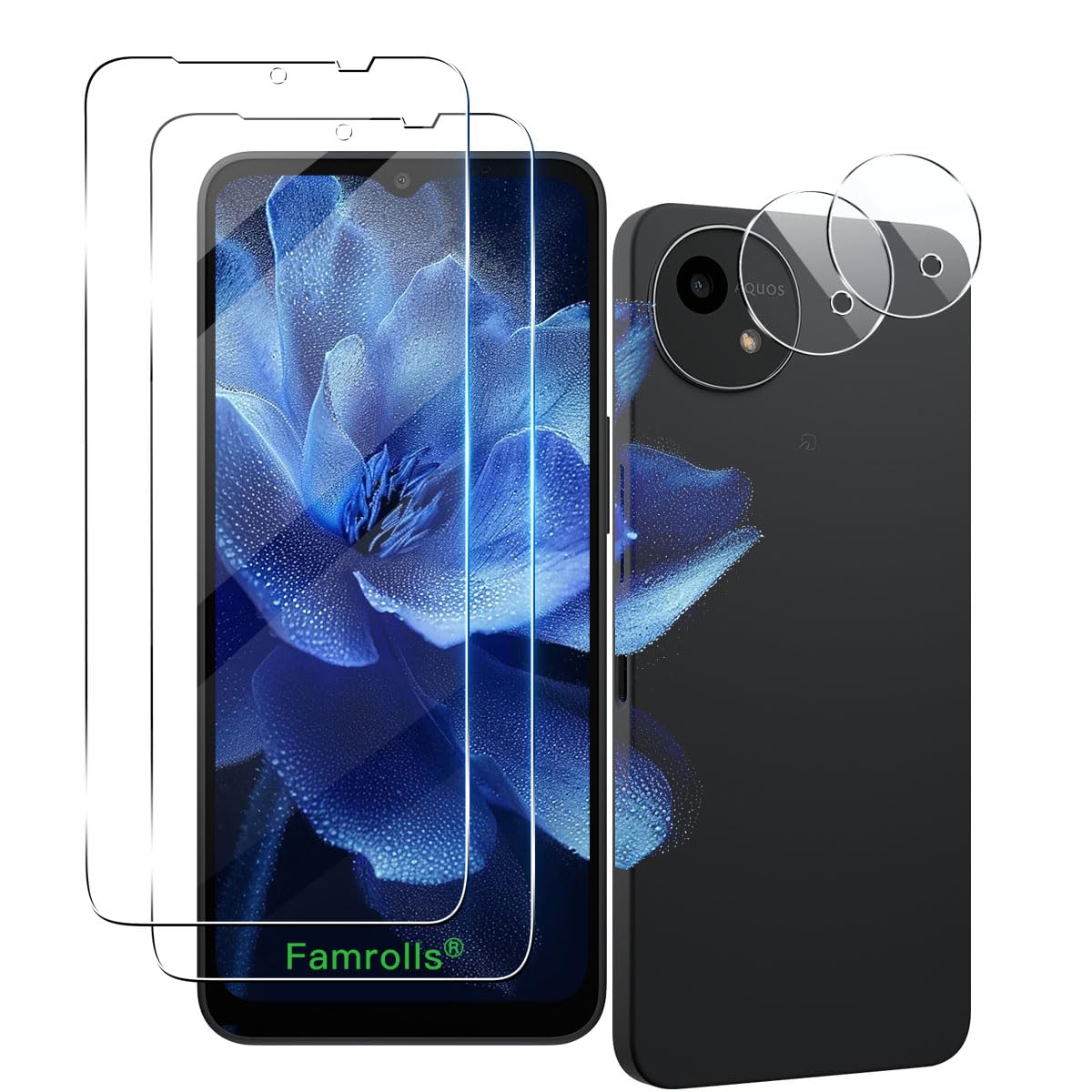 スマートフォン用保護フィルム 液晶画面用 強化ガラス カメラレンズ用 セット 硬度...