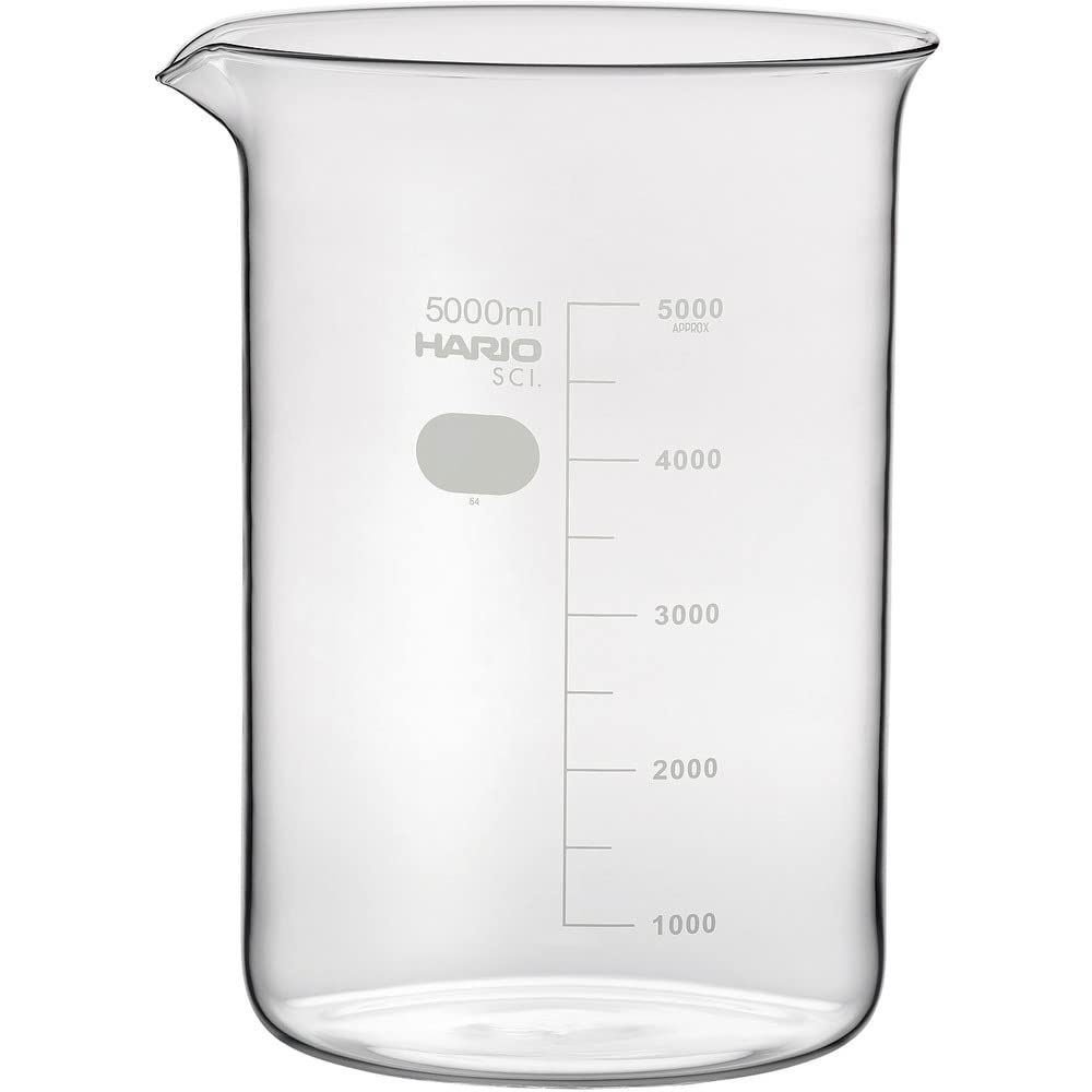 Other - ビーカー 目安目盛付き 耐熱ガラス製 理化学機器 実験器具 容量5L 透明 研究用 実験用 大容量 容器