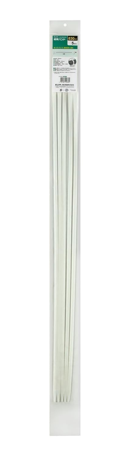 乐天商城 - 結束バンド 830mm 5本入 耐荷重79.4kg ホワイト 配線整理 ケーブルタイ ケーブル固定 屋内用 結束用具 5本パック