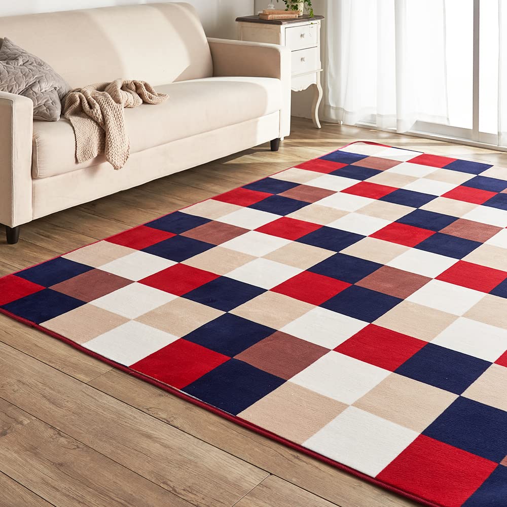 Shoes - ラグ 200×300cm 洗える フランネル カーペット 滑り止め付き 防ダニ 絨毯 マット 長方形 北欧 シンプル レッド さらふわ触感