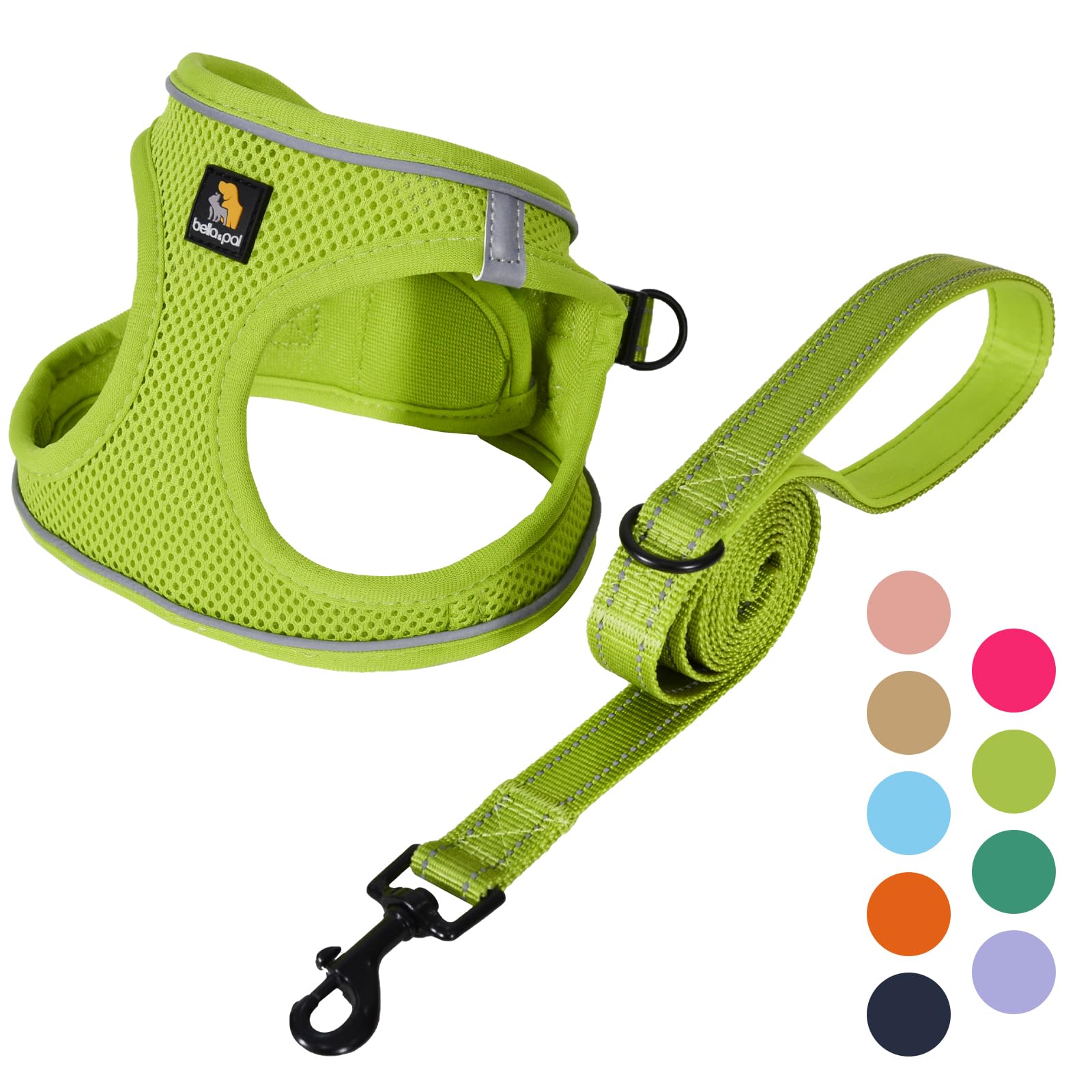 Cat Harness - 犬用ハーネス リード セット 小型犬 超小型犬 猫 胴輪 引っ張り防止 サイズ調整可能 夜間反射 脱着簡単 耐久性 通気性 ソフト メッシュ アボカドグリーン M