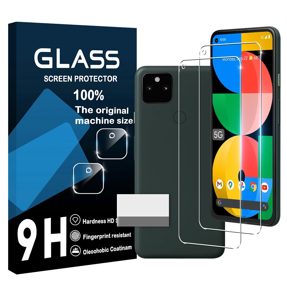 スマートフォン用保護フィルム 液晶画面用 2枚 レンズ用 2枚 セット 強化ガラス 9H硬度 全面保護 高透過率 飛散防止 耐衝撃 指紋防止 気泡防止 ラウンドエッジ加工 簡単貼り付け