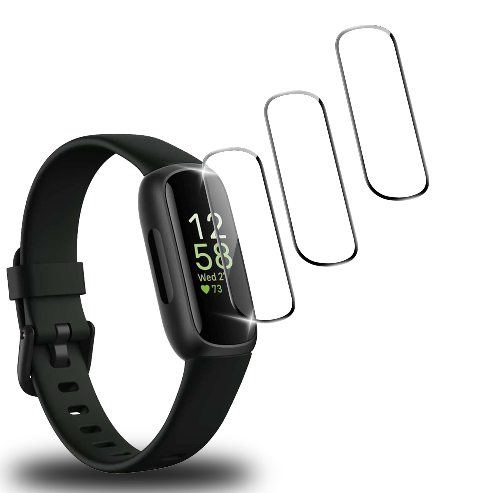 Rakuten - 保護フィルム 3枚セット スマートウォッチ用 画面保護シート PMMA素材 高透過率 超薄型 全面保護 耐衝撃 高感度タッチ 飛散防止 自動吸着 気泡なし 簡単貼り付け