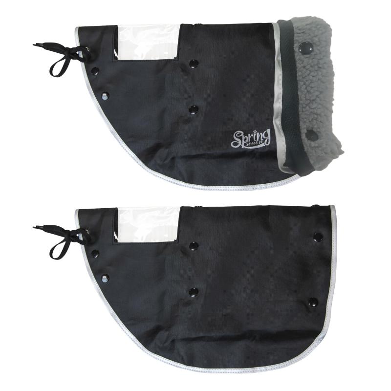 SPRING SEAON ハンドルカバー 自転車 防水 防寒 ブラック オールシーズン使える 電動自 ...