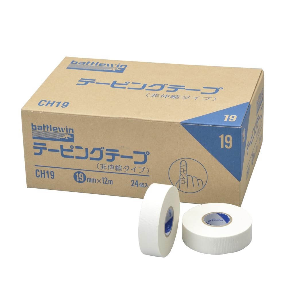 ・サイズ:19mm×12m ・入数:24巻 ・伸縮性:非伸縮 ・機能:手で切れる、耐水性 ・カラー:ホワイト