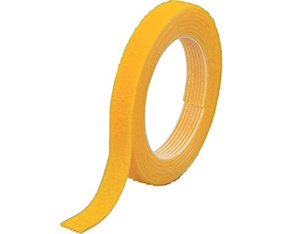 Velcro - 結束テープ 両面 マジックバンド 黄 10mm×1.5m 結束バンド 配線整理 固定バンド ケーブルタイ