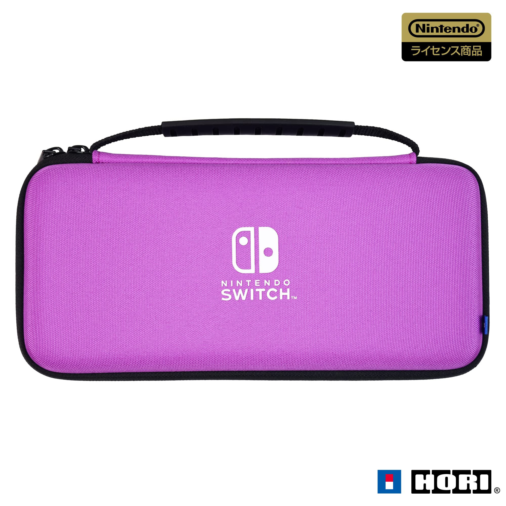 ・対応機種:Nintendo Switch(有機ELモデル)、Nintendo Switch ・素材:EVA ・特徴:薄型、コンパクト、持ち手付き、衝撃吸収 ・収納機能:ゲームカード収納ポケット、画面保護クッション