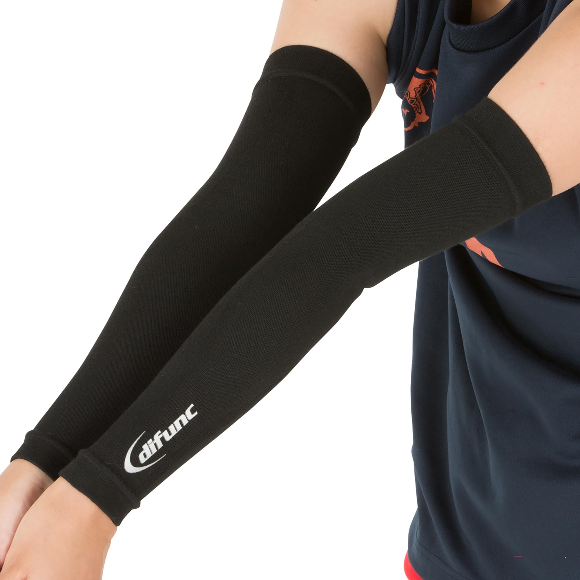 Arm Warmers - アームカバー バレーボール 2枚組 着圧 伸縮 吸汗速乾 通気性 衝撃吸収 男女兼用 UV対策 疲労軽減 筋振動抑制 スポーツ 野球 バスケットボール ランニング プレイヤーサポート 日本製