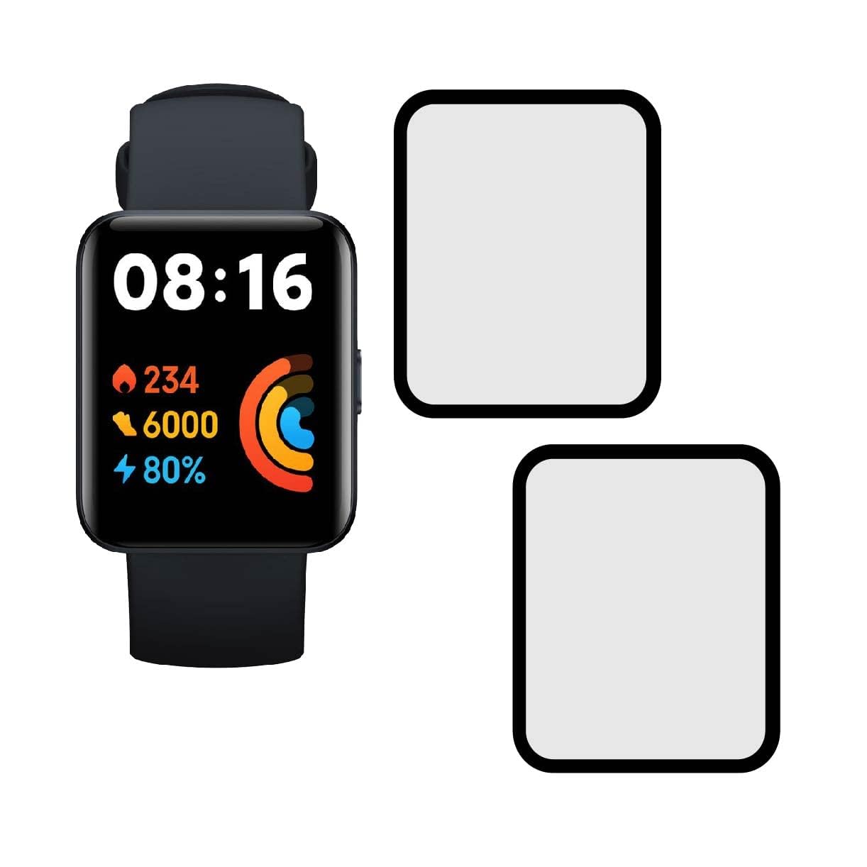 ・対応機種:Redmi Watch 2 Lite ・枚数:2枚セット ・素材:日本産AGC旭硝子 ・対応サイズ:1.55インチ ・厚さ:0.26mm ・透過率:99.9%(光学プロジェクション技術適用後:約99.15%) ・硬度:9H ・圧強度:125MPa ・加工:3Dラウンドエッジ加工、シリコンコーティング、メタカラー表示技術 ・摩擦テスト:10,006回以上合格 ・機能:指紋防止、防水、油防止、衝撃吸収、飛散防止、自動吸着、高光沢