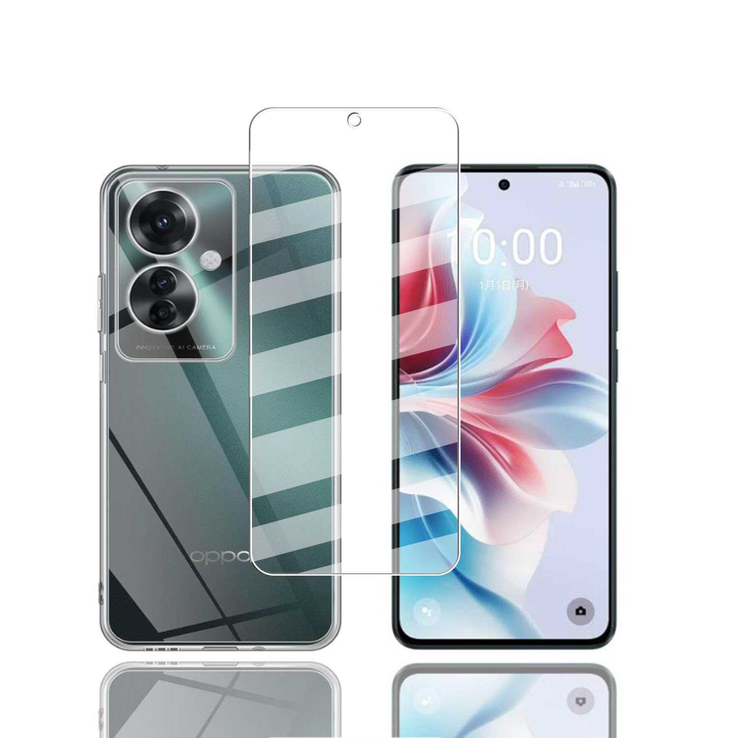 Protectors - スマホケース ガラスフィルム セット 強化ガラス 保護フィルム 透明 TPU 耐衝撃 薄型 軽量 カバー 画面保護 2点セット