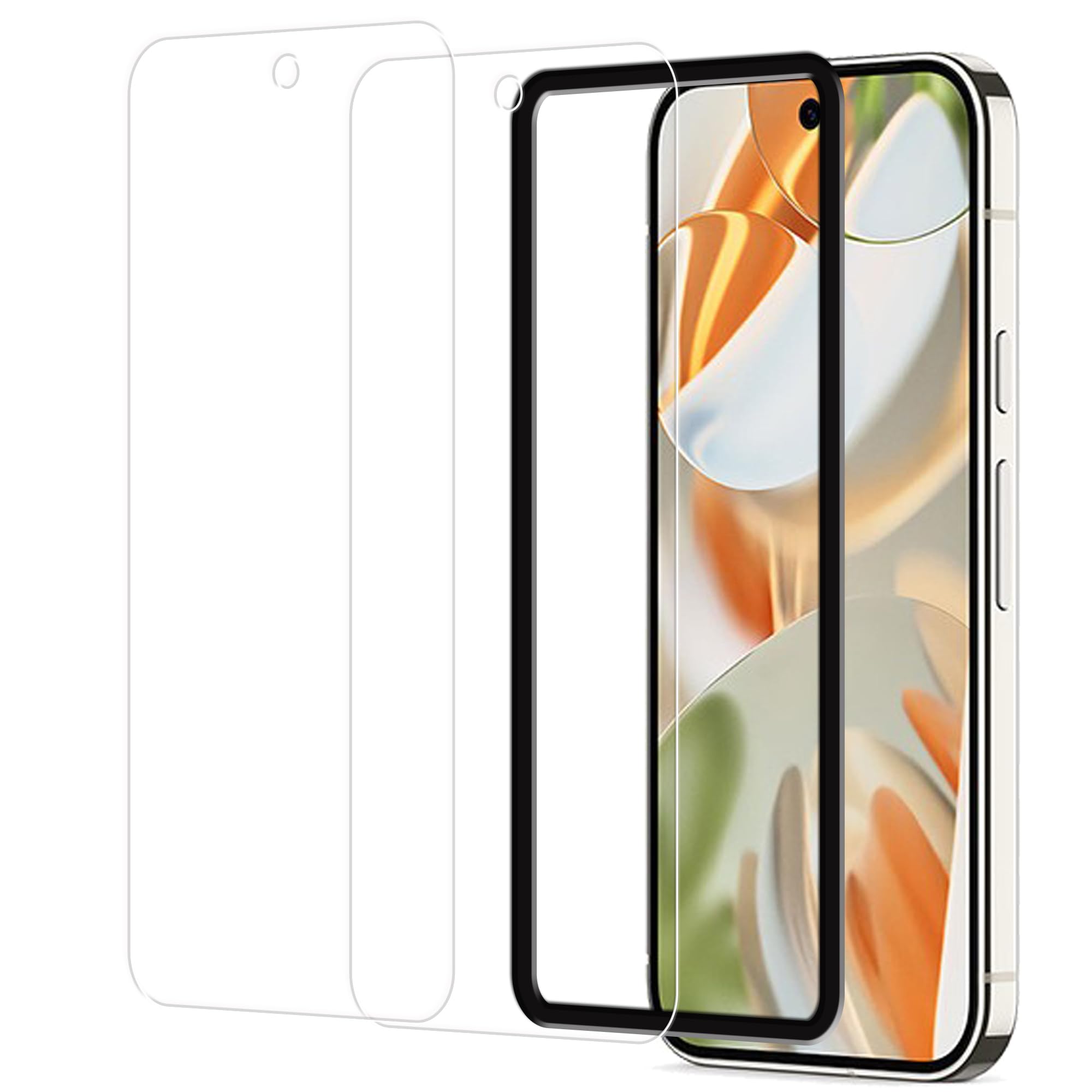 スマホ保護フィルム 用 強化ガラス 2枚セット ガイド枠付き 高透過率 指紋防止 液晶保護シート