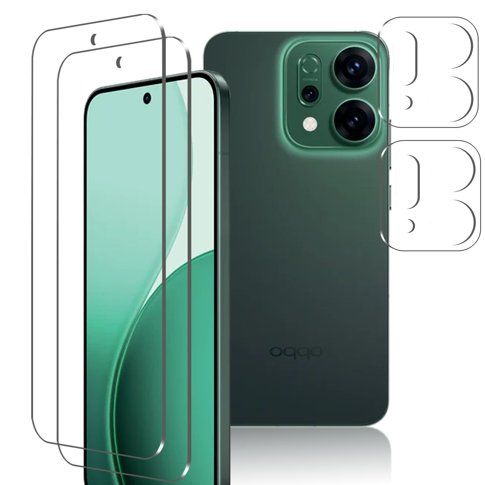 ・対応機種:OPPO Reno14 5G ・素材:旭硝子(日本製) ・硬度:9H+ ・セット内容:保護ガラス2枚、カメラフィルム2枚 ・機能:指紋認証対応、耐衝撃、スクラッチ防止、自動吸着、露出オーバー防止、気泡防止、指紋防止、飛散防止、ラウンドエッジ加工