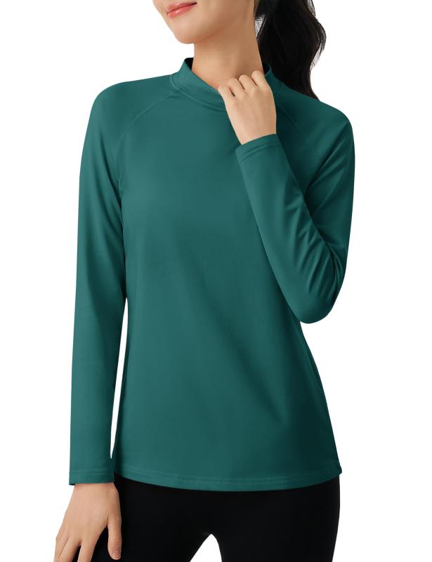 [KEFITEVD] ハイネック レディース インナー 長袖tシャツ 裏フリース あったかインナー 吸湿発汗 防寒 スポーツ アンダーシャツ 部屋着 トップス 秋冬 重ね着用