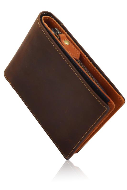 [亀登鞄製作所] 財布 メンズ 2つ折り財布 二つ折り財布 薄型 (大容量 カード収納16枚) (内側も外側も 上質本革) (信頼の YKKファスナー) 小銭入れ コンパクト 革 ｜タッチ決済対応 通勤 通学 ｜