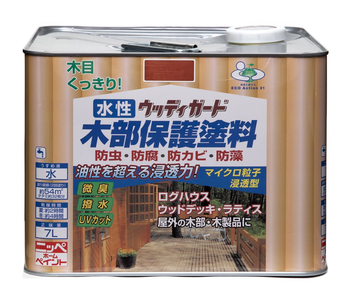 水性ステイン 屋外用 木部保護塗料 7L マホガニ 木材 保護剤 ウッドデッキ フェンス 防腐 防虫 防カビ