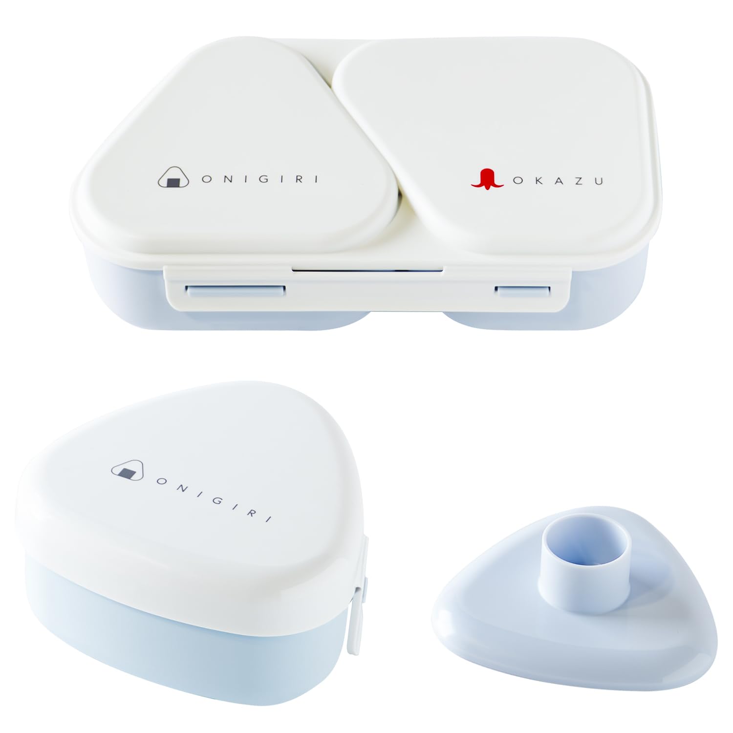 おにぎりケース 弁当箱 ランチボックス 押し型付き 電子レンジ対応 日本製 お弁当 ランチ セット ブルー 2個セット