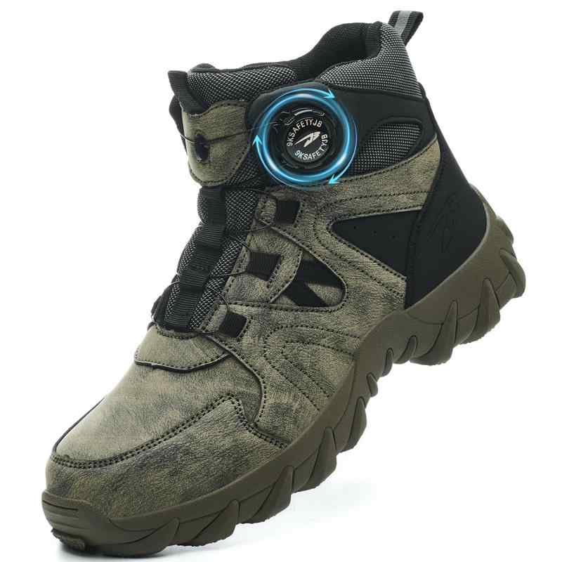 [KOIFISH] 安全靴 ハイカット ダイヤル式 作業靴 メンズ あんせん靴 安全靴 スリッポン 先芯入り ワークブーツ