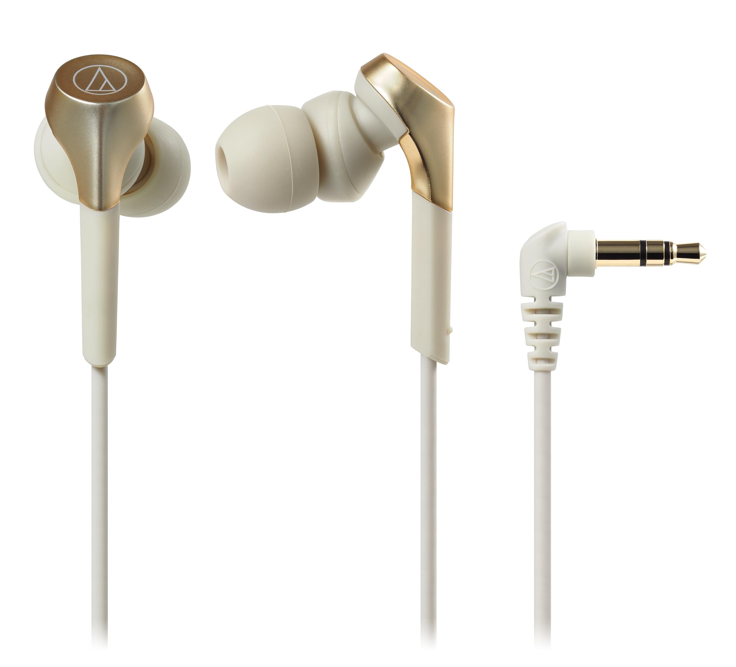 カナル型 イヤホン 有線 重低音 ハイレゾ対応 シャンパンゴールド 高音質 密閉型 ...